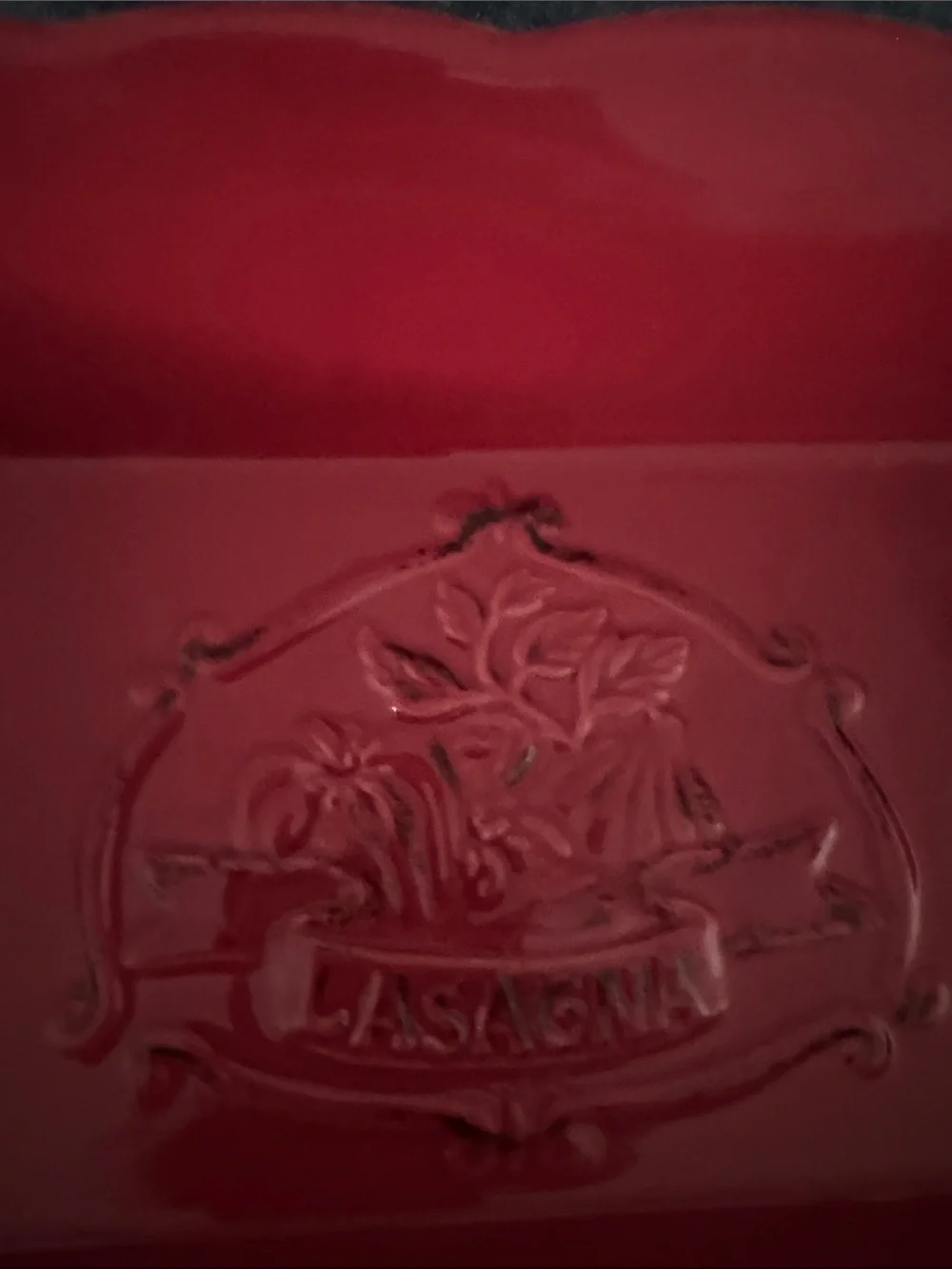 Temptations Red Ceramic Lasagna Baker w/ Lid
